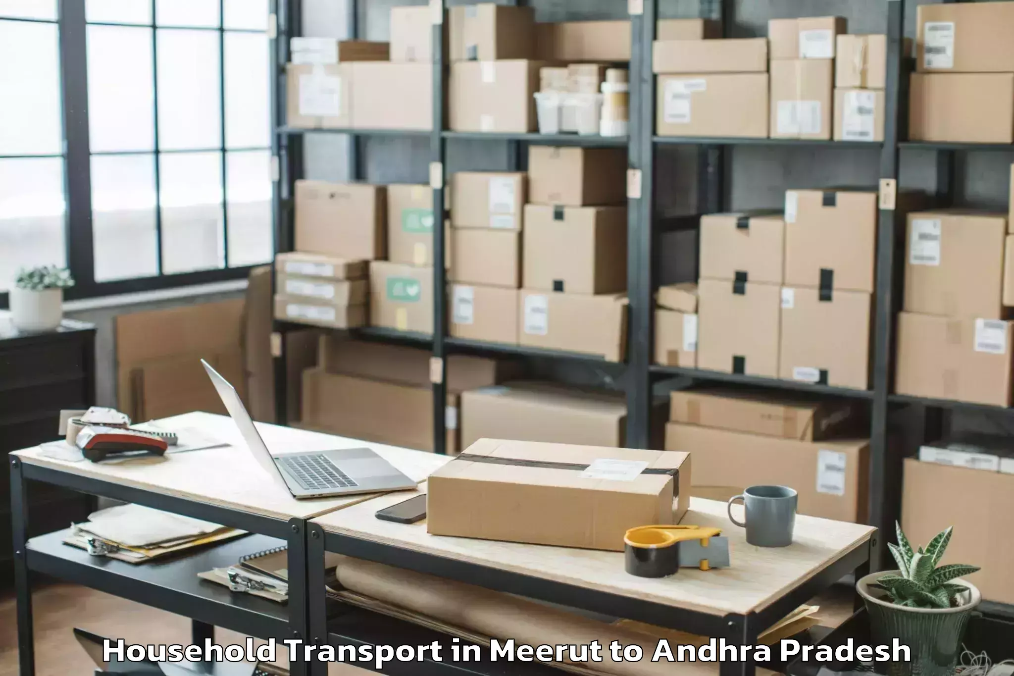 Top Meerut to Kandukur Household Transport Available